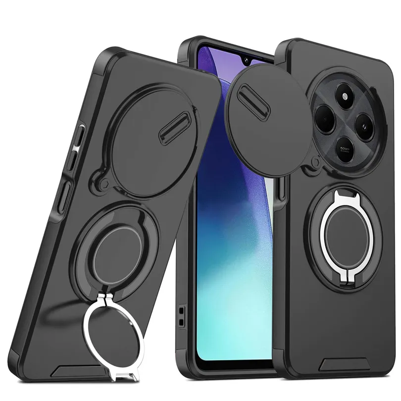 Maska za Xiaomi Redmi 14C/Redmi A4 CamShield Ring stand crna