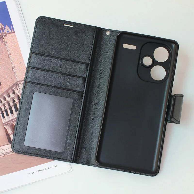 Maska za Xiaomi Redmi Note 13 Pro Plus (EU) 5G na preklop Hanman Mill crna