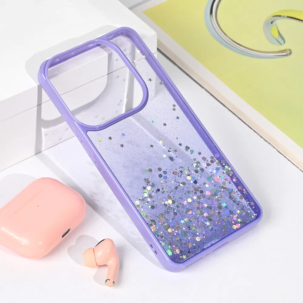 Maska za Xiaomi Redmi Note 14 5G Frame Glitter ljubi?asta