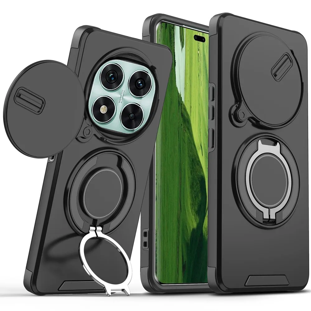 Maska za Xiaomi Redmi Note 14 Pro Plus (EU) CamShield Ring stand crna