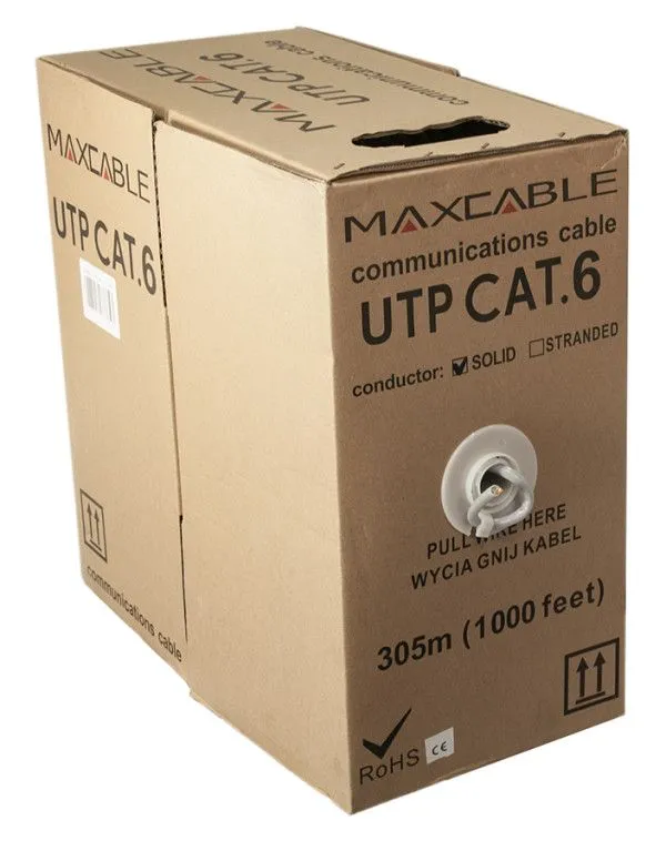 MAXCABLE kabel UTP cat. 6, bakar, PVC jacket, 305m