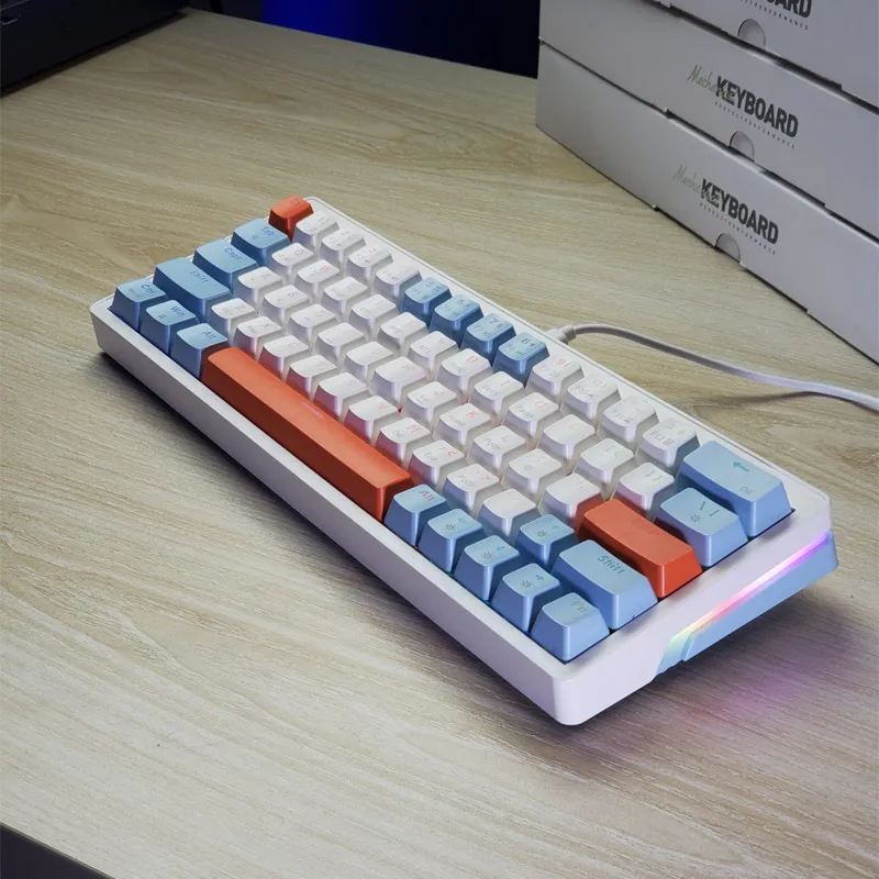 mehanička Wireless tastatura ZIFRIEND ZA63 Pro belo plava (zuti switch)