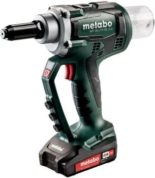METABO Akumulatorski pištolj za pop nitne NP 18 LTX BL 5.0; 18V; 2x2,0 Ah