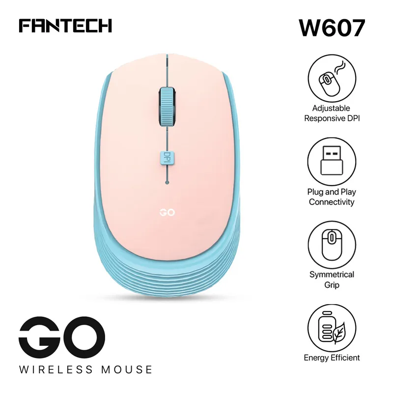 Miš Wireless Gaming Fantech W607 GO roze