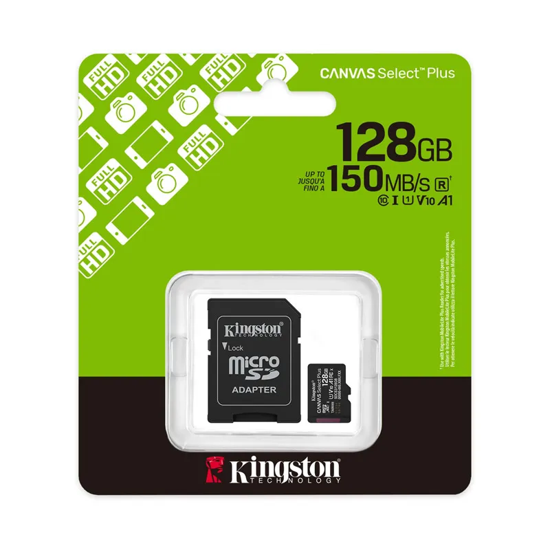 Micro SD kartica Kingston 128GB Canvas Select Plus Class 10 UHS-I U1 V10 A1 Read up to 150MB/s w/SD adapter