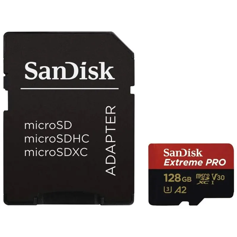Micro SD SanDisk SDHC Extreme Pro 128GB 4K 170 MB/S Class 10 sa adapterom
