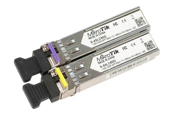 MIKROTIK S-4554LC80d SFP modules 1.25G SM 80km T1490nm/R1550nm LC+1.25G SM 80km T1550nm/R1490nm