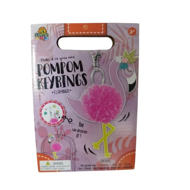 MILLATOYS Kreativni set Napravi svoj privezak za ključeve pompom Flamingo ss-19-6006
