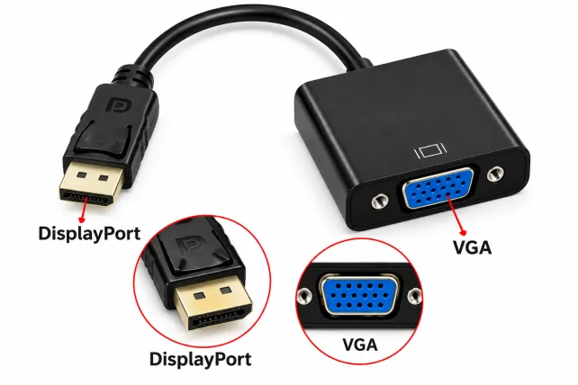 MKS DisplayPort na VGA adapter