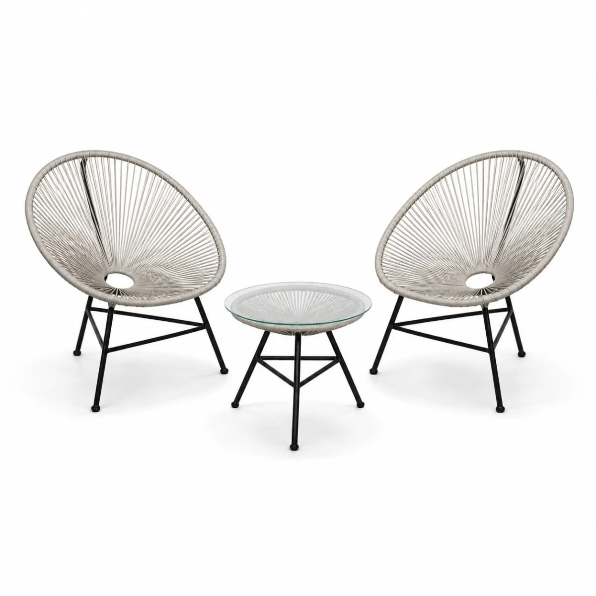 MODUL Baštenski set Lounge sivi/ 2 stolice i sto