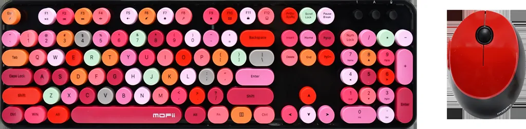 Moja Knjižara TASTATURA I MIŠ BEŽIČNI SET OP24505 ljubičasta plava crna zelena bež roze