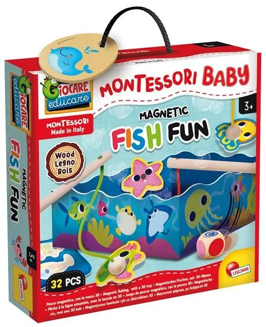 MONTESORI Drvena edukativna igra Kutija Fish fun 98354