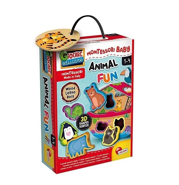 MONTESORI Drvene 3D puzzletivni - Animal fun 96893