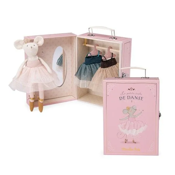 MOULIN ROTY Plišana igračka balerina, u koferu - La petite école de danse