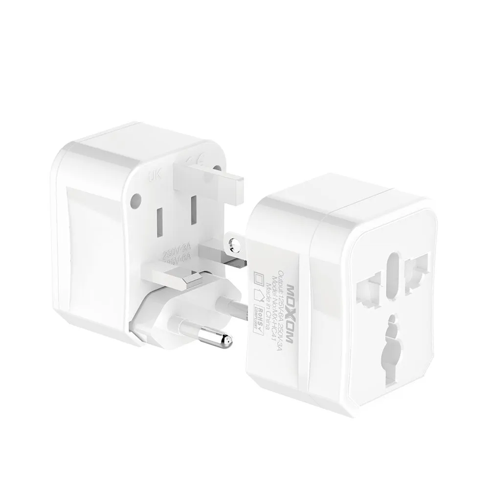 MOXOM Adapter univerzalni 3u1 MX-HC41 6A/ bela