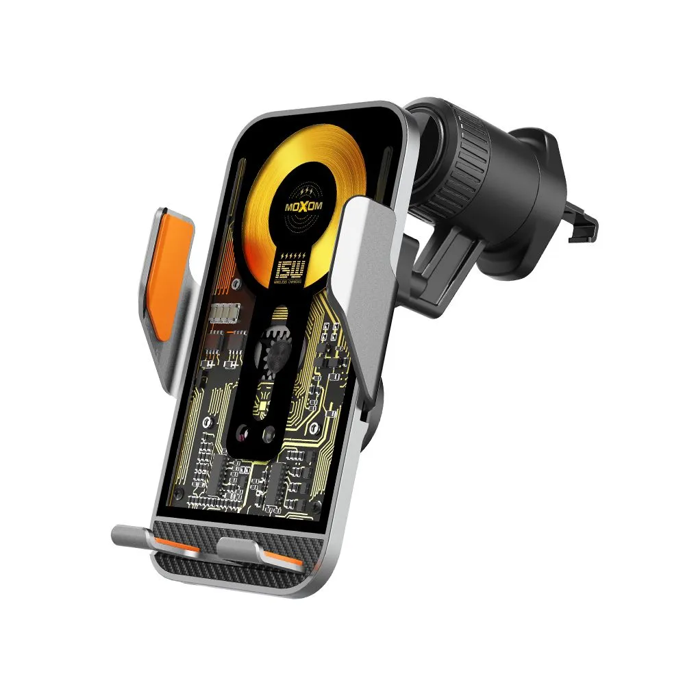 MOXOM Držač za mobilni telefon LX-VS802 sa bezicnim punjenjem 15W/ crna