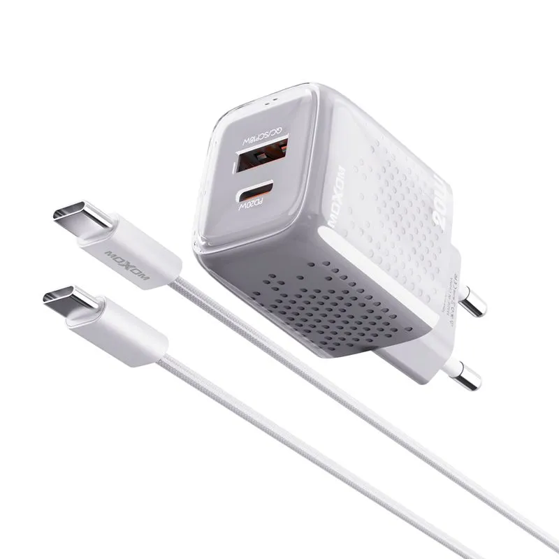 MOXOM Kućni punjač MX-HC206 18W FAST Type C na Type C/ siva