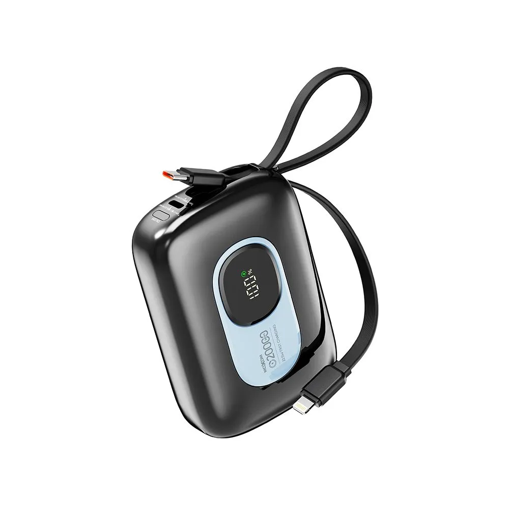 MOXOM power bank Mini Portable Dual Cable MX-PB208 22.5W Fast charging 20000mAh/ sivi