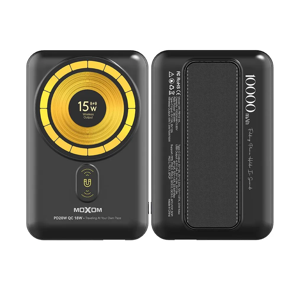 MOXOM Power bank MX-PB113 super fast PD20W QC15W SCP22.5W 10000mAh 5A/ crna