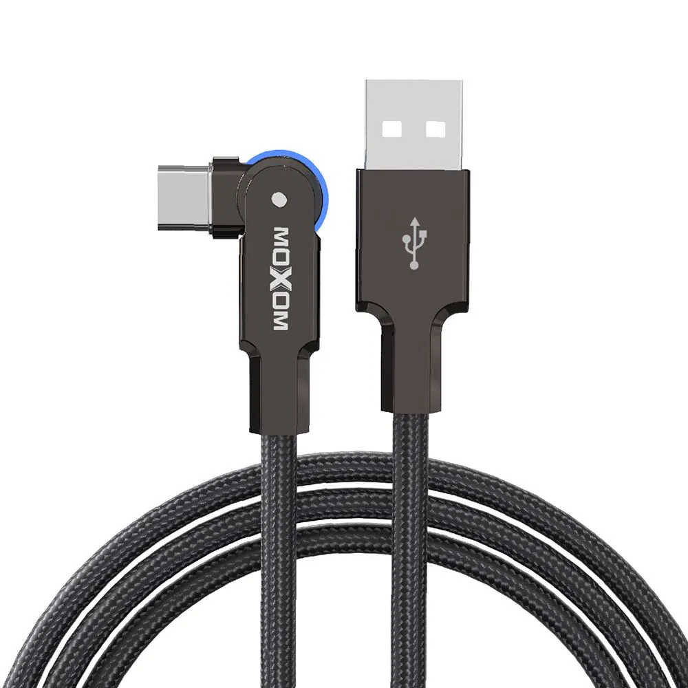 MOXOM USB data kabl MX-CB210 180 Rotation 3A Type C 1.2m/ crna