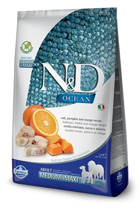 N&D Ocean Codfish Pumpkin&Orange Medium/Maxi 2,5kg