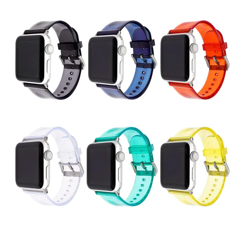 Narukvica za Apple Watch Sport Silicone Strap 38/ 40/ 41 mm transparent svetlo zelena