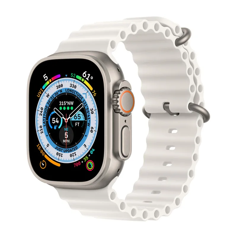 Narukvica za Apple Watch Ultra Ocean Band white 49/ 45/ 44/ 42 mm