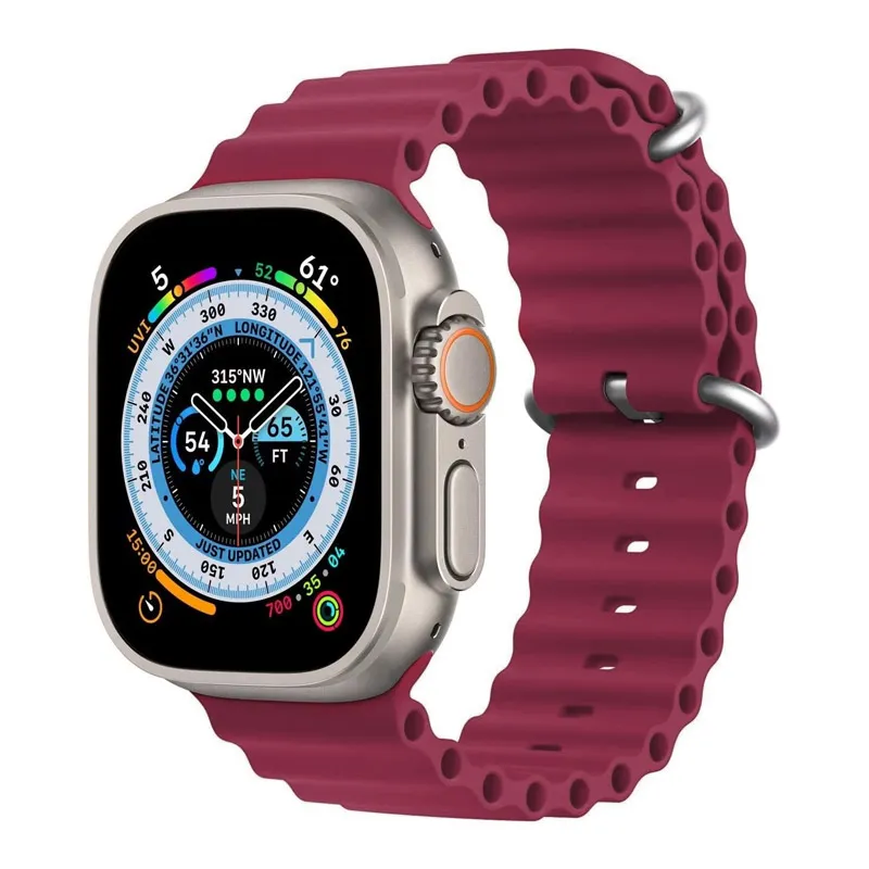 Narukvica za Apple Watch Ultra Ocean Band wine red 49/ 45/ 44/ 42 mm