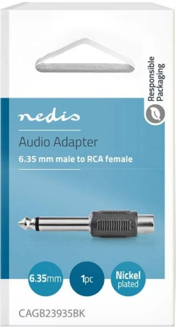 NEDIS Audio Adapter CAGB23935BK, 6.35mm RCA, ženski