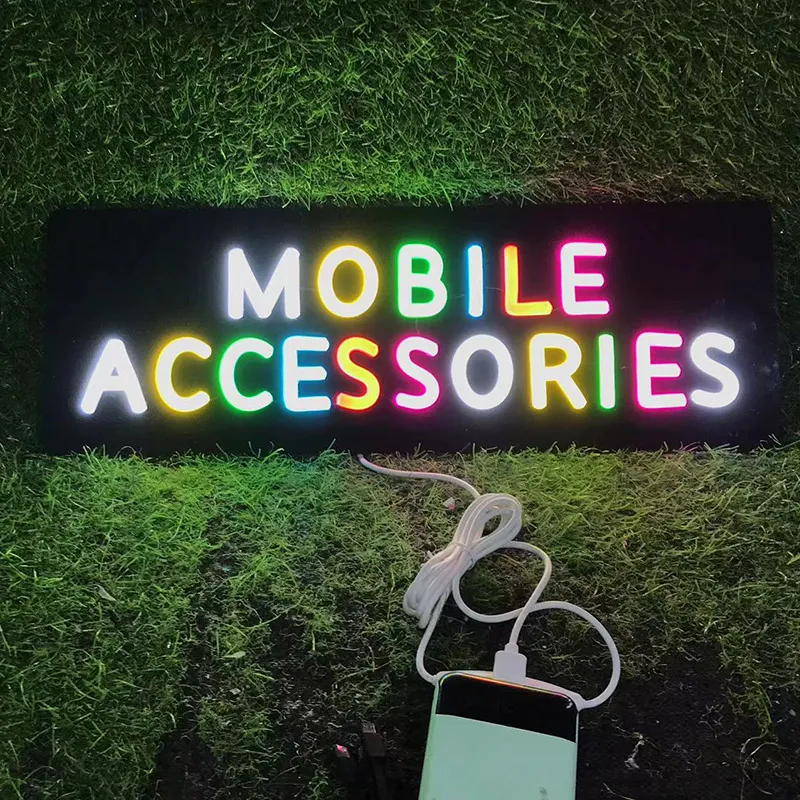 NEON svetleci reklamni znak Mobile Accessories