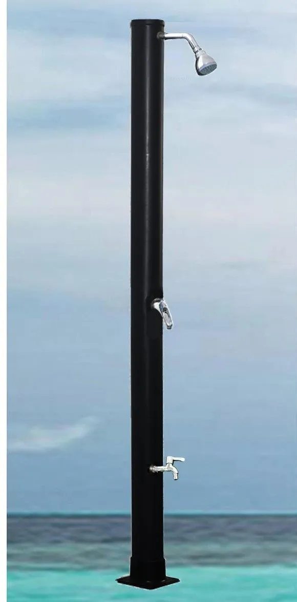 NERO Solarni tuš 20L crni ravni sa nožnom slavinom H=220cm
