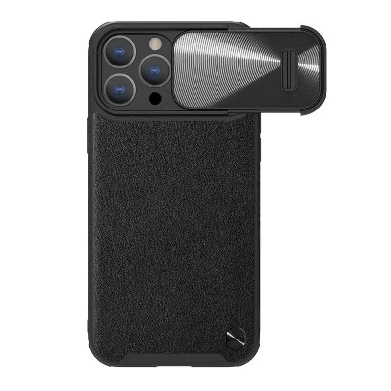 NILLKIN Maska Cam Shield Leather S za iPhone 14 Pro Max/ crna