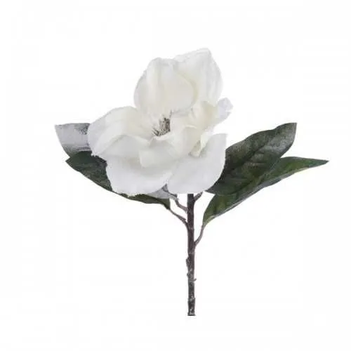 Novogodišnja dekoracija, cvet Magnolija, bela