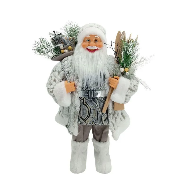 Novogodišnja figura Deda Mraz 80cm/ bela