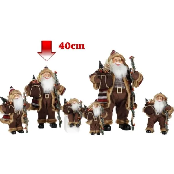 Novogodišnja figura Deda Mraz braon 40 cm 42-70197