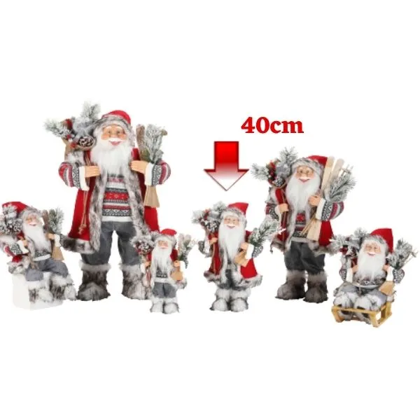 Novogodišnja figura Deda Mraz crveni 40 cm 42-70194