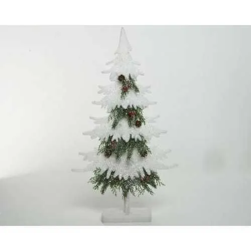 Novogodišnja figura snežna jelka sa šišarkama