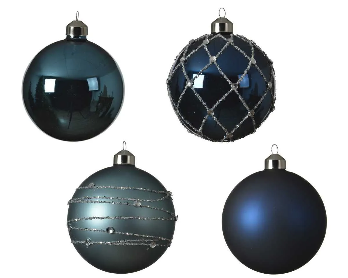 Novogodišnje kugle, Blue mix, set 1/4