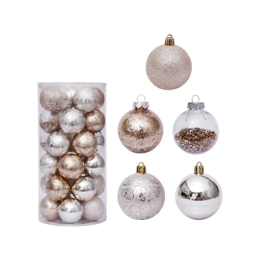 Novogodišnje kugle zlatno- srebrne/ set 1/30kom