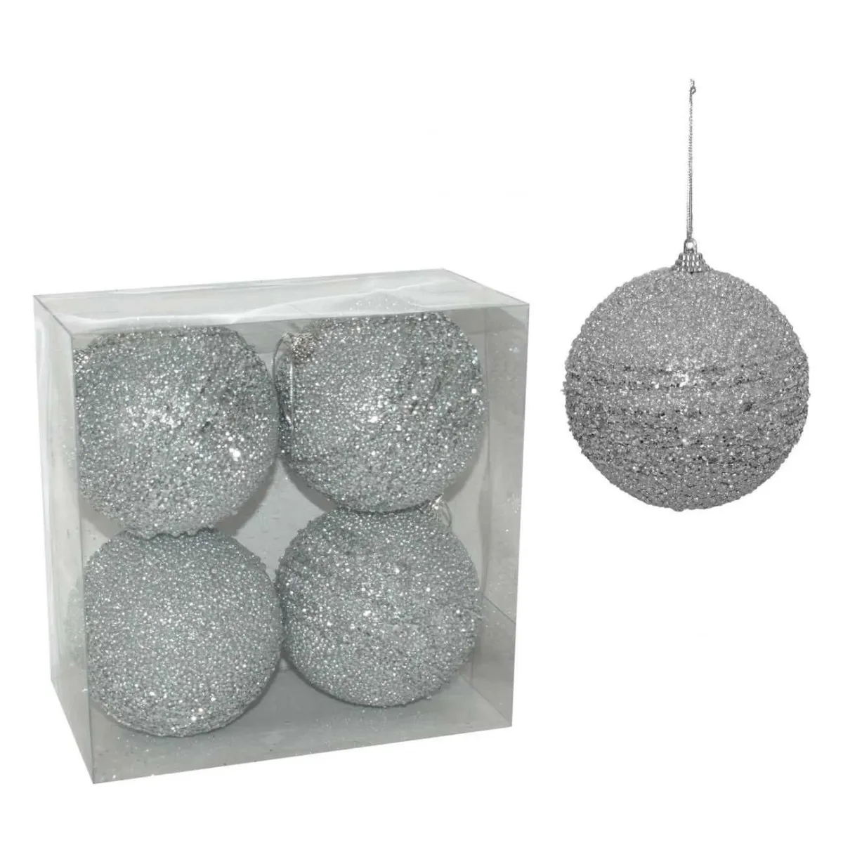 Novogodišnji ukrasI srebrni, set 1/4