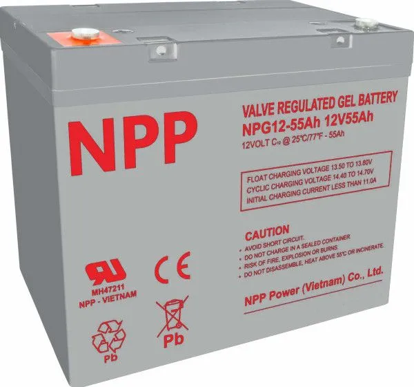 NPP NPG12V-55Ah, GEL BATTERY, C20=55AH