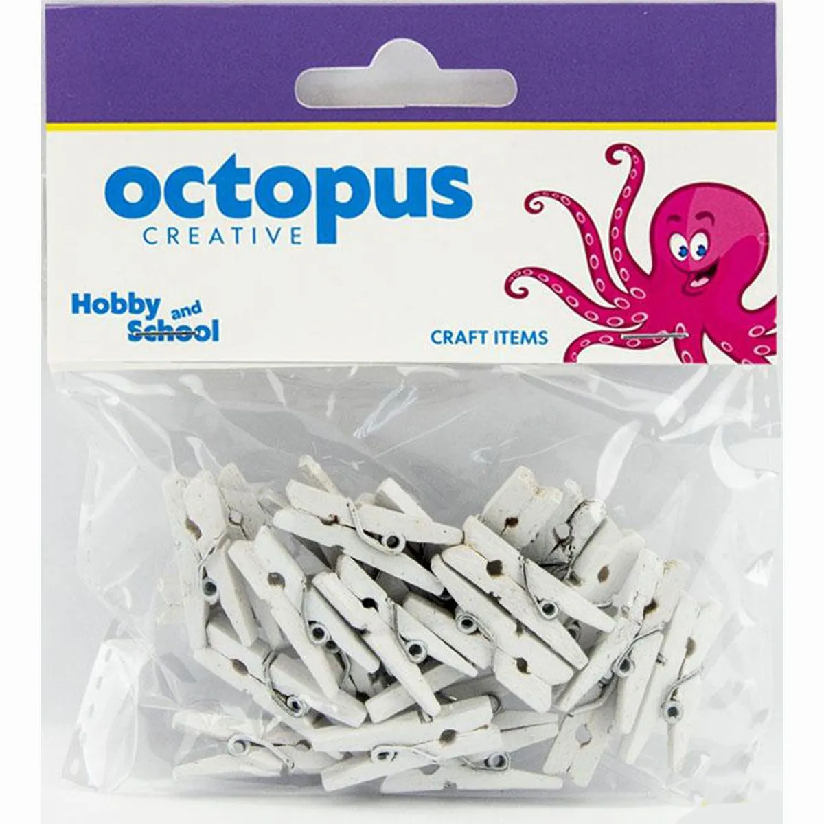 OCTOPUS Dekorativne štipaljke drvene 25x8mm 25kom unl-1665