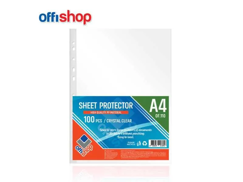 OFFISHOP Folija sa perforacijom A4 80mic Crystal Clear OF110