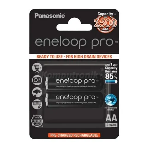 PANASONIC Baterija Eneloop pro AA punjive (BK-3HCDE/2BE) 2 kom.