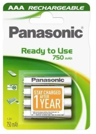 PANASONIC Baterije HHR-4MVE/4BC, 750mAh, punjive Ready to use