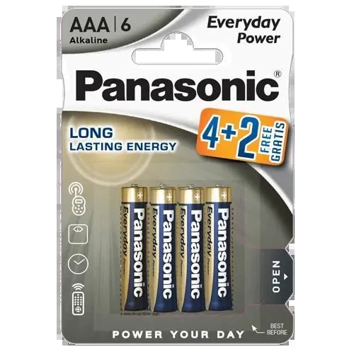 PANASONIC Baterije LR03EPS/6BP-AAA alkaline Everyday 6/1