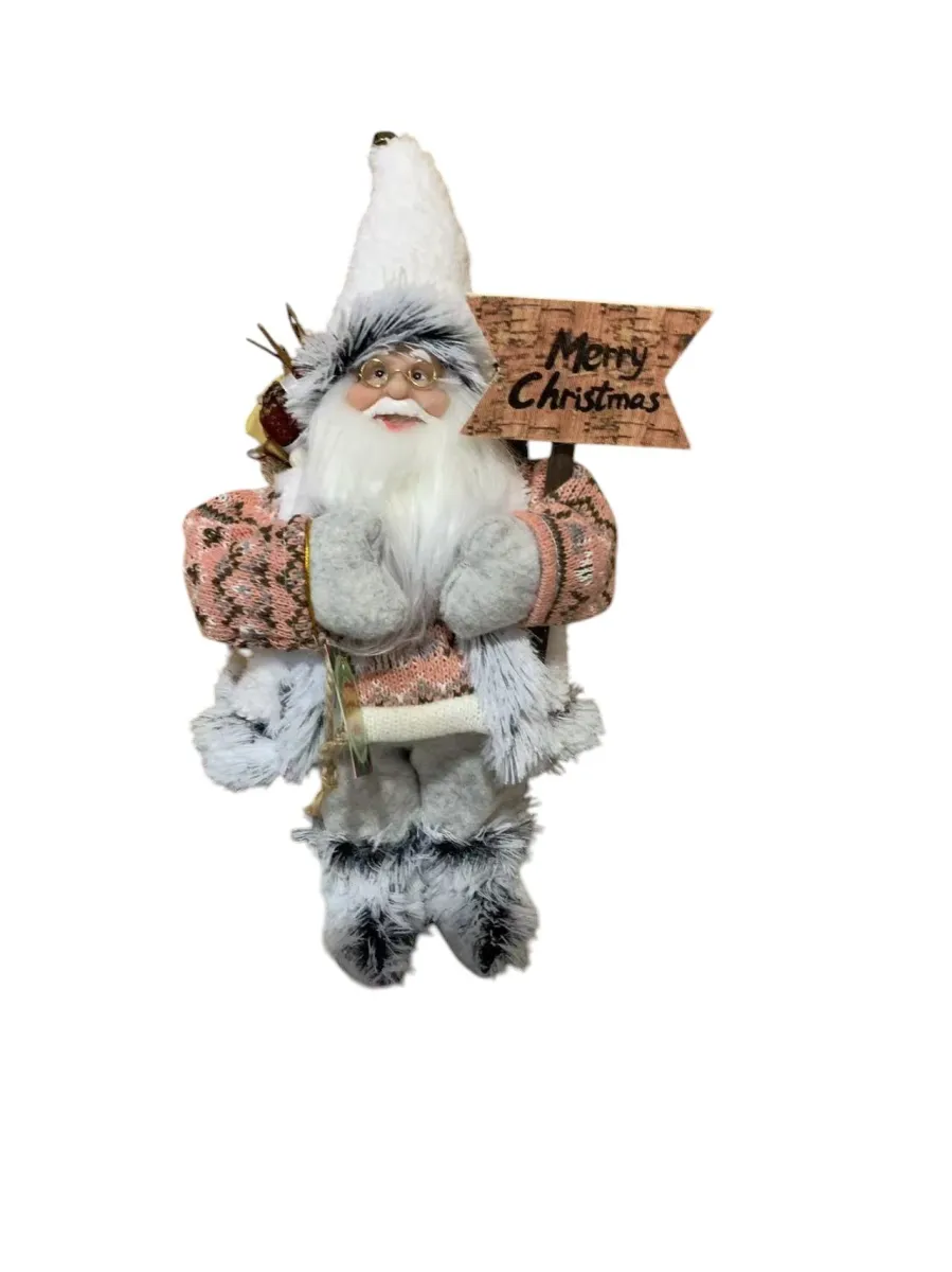 PANGRAF Novogodišnja figura Deda Mraz 35cm SZO2035/ roze/siva