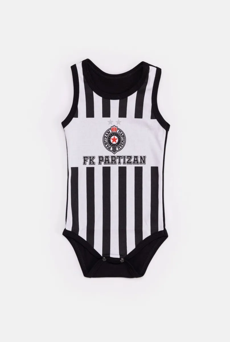 PARTIZAN Atlet bodi Pruge/ crna/bela