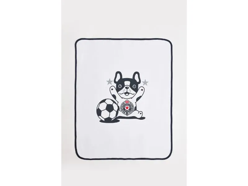 PARTIZAN Pamučni pokrivač za bebe 80x90cm, bela-crna