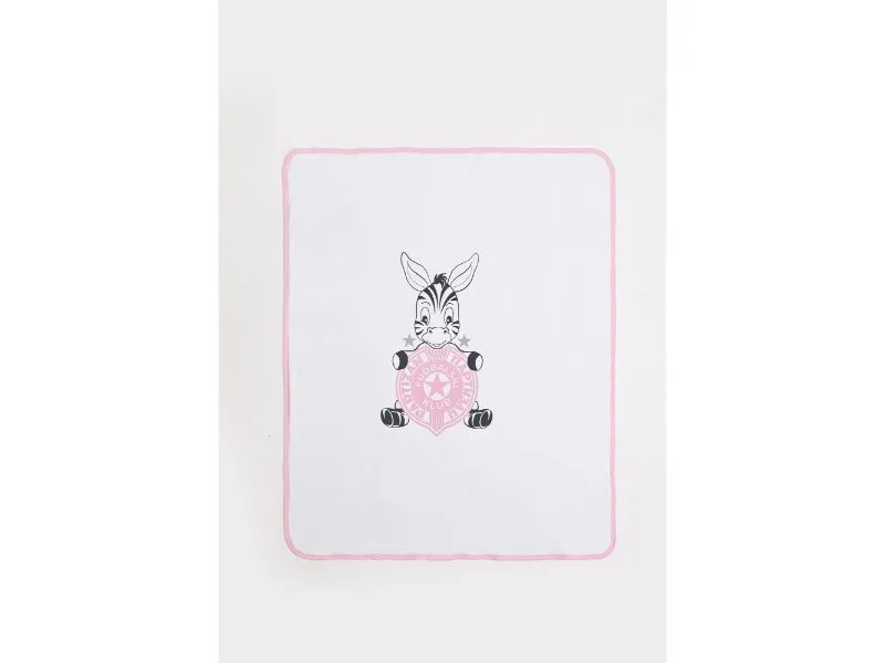 PARTIZAN Pamučni pokrivač za bebe 80x90cm, bela-roze